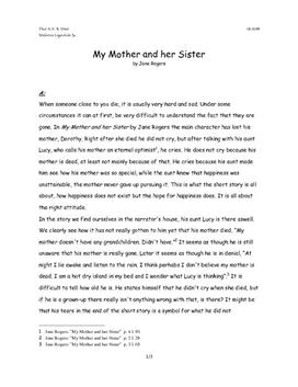 Essay: "My mother and her sister"