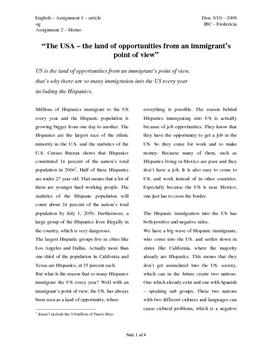 Artikel och PM om latinamerikaner i USA