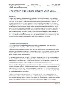 The cyber-bullies will always be with you...