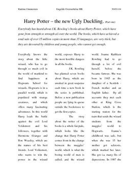 Harry Potter – the new Ugly Duckling. (Part one)