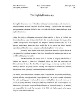 Den engelska renässansen - den engelska renässansen