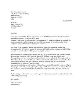 Brev till Tata Consultancy Services