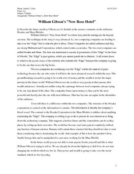 William Gibson’s ”New Rose Hotel”