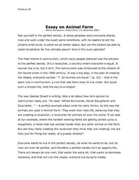 Essay - Animal Farm