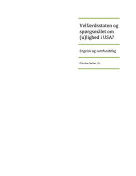 Välfärdsstaten och frågan om (o) jämställdhet i Amerika?