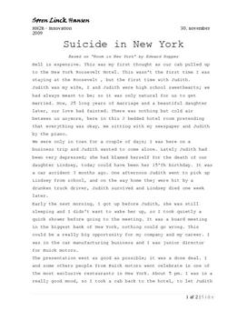 Suicide in New York