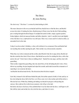 Engelsk essay over "The Dress" af Julia Darling