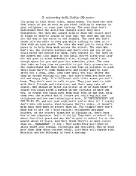 3 min free writing