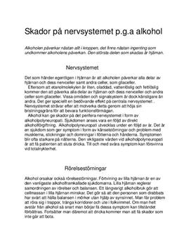 Skador på nervsystemet p.g.a alkohol
