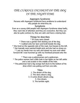 The courious incident of the dog in the night