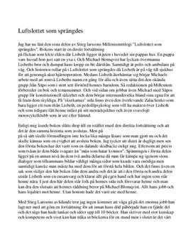 Luftslottet som sprängdes av Stieg larsson