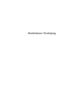 Hemlösheten i Norrköping - Projektarbete