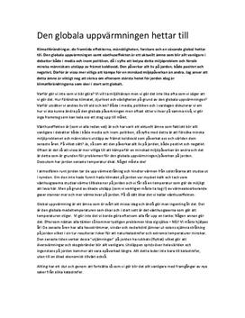 Den globala uppvärmningen hettar till