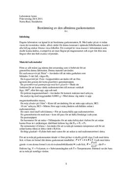 Bestämning av den allmänna gaskonstanten
