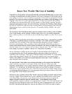 Brave New World: The Cost of Stability