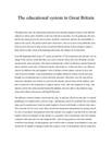 The educational system in Great Britain
