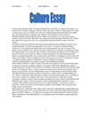 Culture Essay