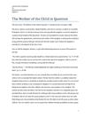 Engelsk essay over "The Mother of the Child in Question" af Doris Lessing