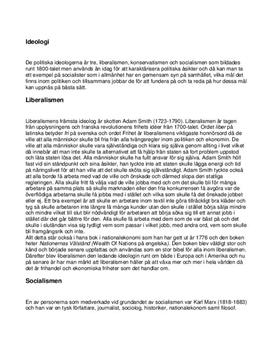 Politiska ideologier, regering och EU
