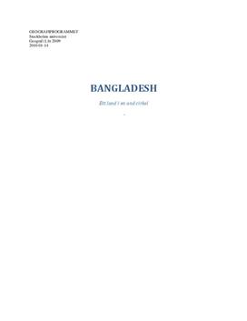 Bangladesh - Ett land i en ond cirkel