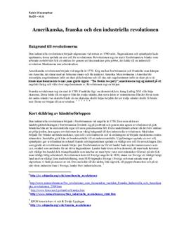 Amerikanska, franska och industriella revolutionen | Historia A