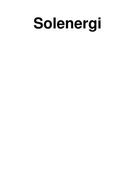 Solenergi | Fördjupningsarbete