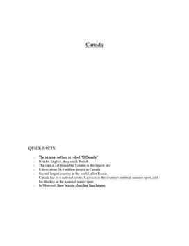 Canada (Kanada): Snabbfakta | Inlämningsuppgift