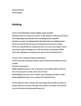 Mobbning | Inlämningsuppgift