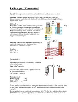 Galvaniskt element zink koppar
