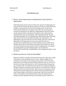 Begrepp inom Samhällsekonomi