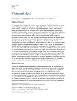Vietnamkriget - Historia Uppsats