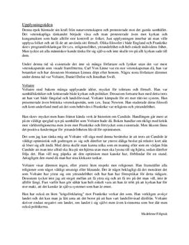 Fördjupningsuppgift: Upplysningen och Voltaire - Svenska