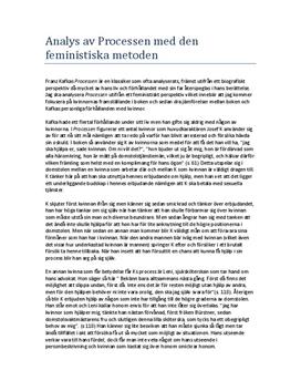 Bokanalys: "Processen" (av Franz Kafka) ur ett feministiskt perspektiv