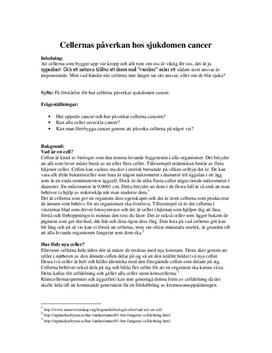 Fördjupningsuppgift: Cellernas påverkan på cancer - Biologi B