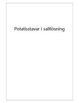 Labbrapport: Potatisstavar i Saltlösning - Naturkunskap