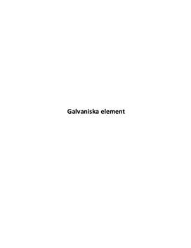 Labbrapport: Galvaniska Element - Kemi