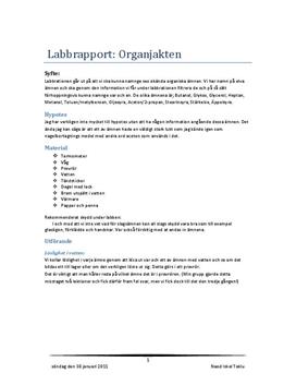 Labbrapport: Identifiera organiska ämnen