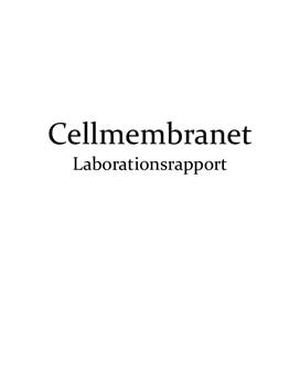 Labbrapport: Cellmembran - Biologi