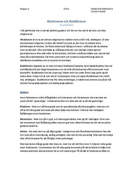 Hinduism och Buddhism - Jämförelse i Religionskunskap