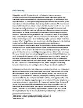 Globalisering - Fördelar och Nackdelar