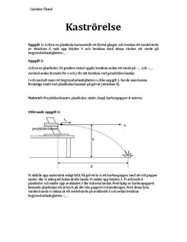 Kaströrelse: Labbrapport i Fysik B