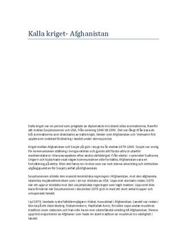 Kalla kriget och Afghanistan | Historia 1b