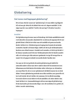 Globalisering - Orsaker och problem