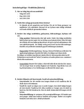 Medeltiden | Frågor och Svar