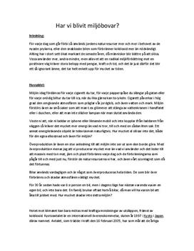Överproduktion och miljöbovar | Argumenterande text