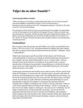 Hållbar utveckling, Växthuseffekten och Överbefolkning | Biologi A