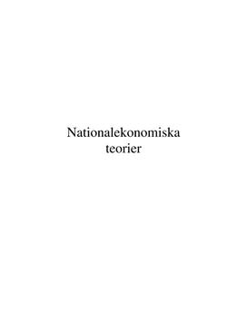 Nationalekonomi: Ekonomer och teorier | Fördjupningsuppgift