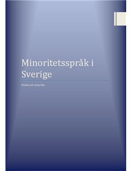 Minoritetsspråk i Sverige | Finska och Romani