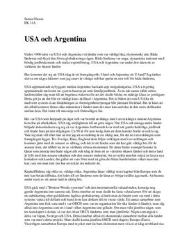USA och Argentina | Ekonomi | Jämförelse mellan I-land och U-land