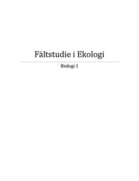 Fältstudie i Ekologi | Ekosystem | Exkursionsrapport